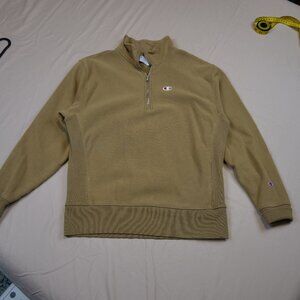 Champion Reverse Weave Beige Quarter Zip Sweatshirt